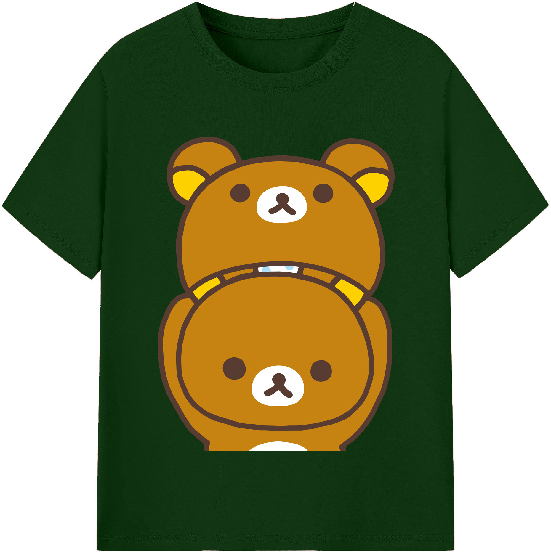 （画像用） リラックマ リラックマ キイロイトリ Rilakkuma Korilakkuma Kiiroitori 綿100％半袖Tシャツ（フロントプリント）